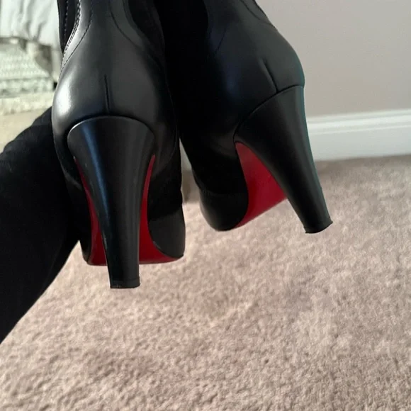 Christian Louboutin Black Moulamax Heeled Boots Size 39.5 - Picture 6 of 9